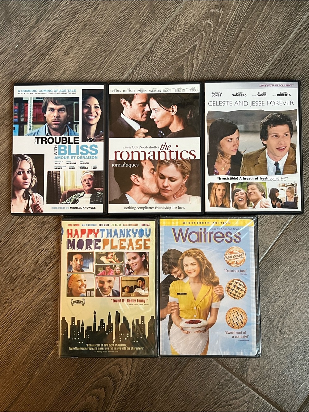 Indie Romance DVD Lot Waitress Celeste Jesse Romantics HappyThankYouMorePlease